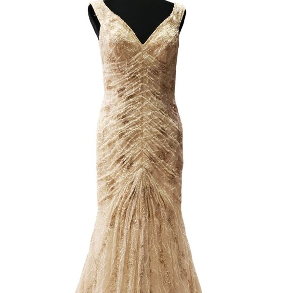 WOW Luxury Designer Couture Wedding Evening Party Prom Runway Beaded Gown Dress - Picture 16 of 16